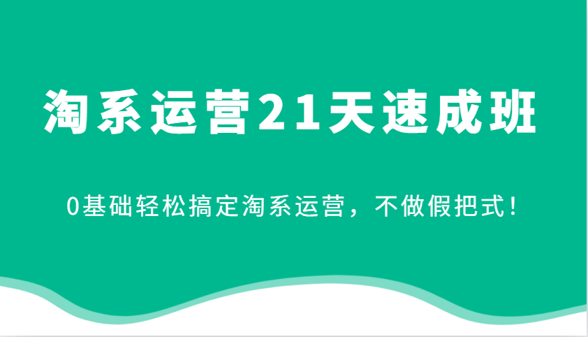 淘系运营21天速成班，0基础轻松搞定淘系运营，不做假把式！（更新）